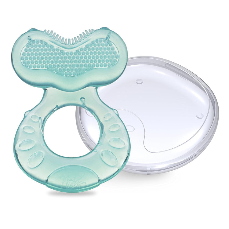 Nuby Silicone Teethe-eez Teether with Bristles, Includes Hygienic Case