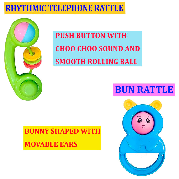 Rattle and Teether Toys Set for Babies