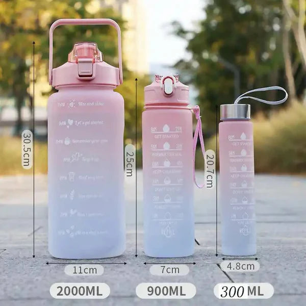 3 in 1 Motivational Water Bottle