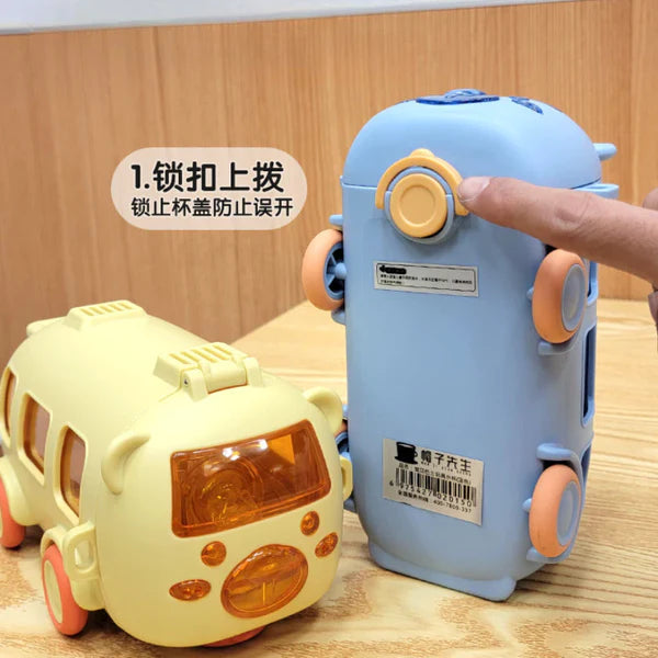 Kids Water Bottles with Straw and Shoulder Strap
