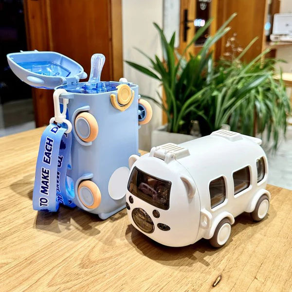 Kids Water Bottles with Straw and Shoulder Strap