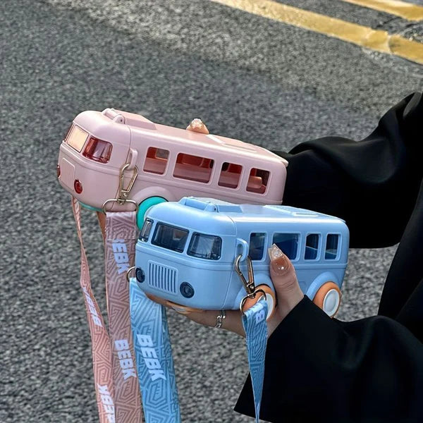 500ml Kids Water Bottles with Straw and Shoulder Strap
