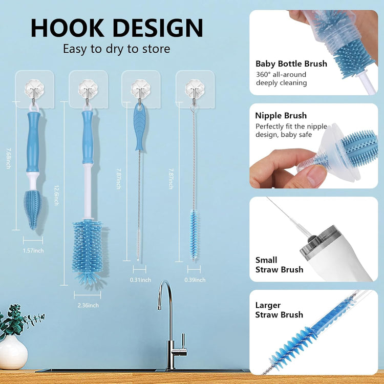 Baby Bottle Cleaner Kit with Silicone Brush