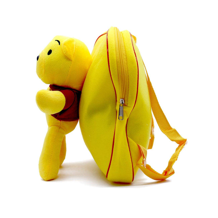 Pooh Cute Cartoon Design Toy Play School Bag for Kids in Yellow Color