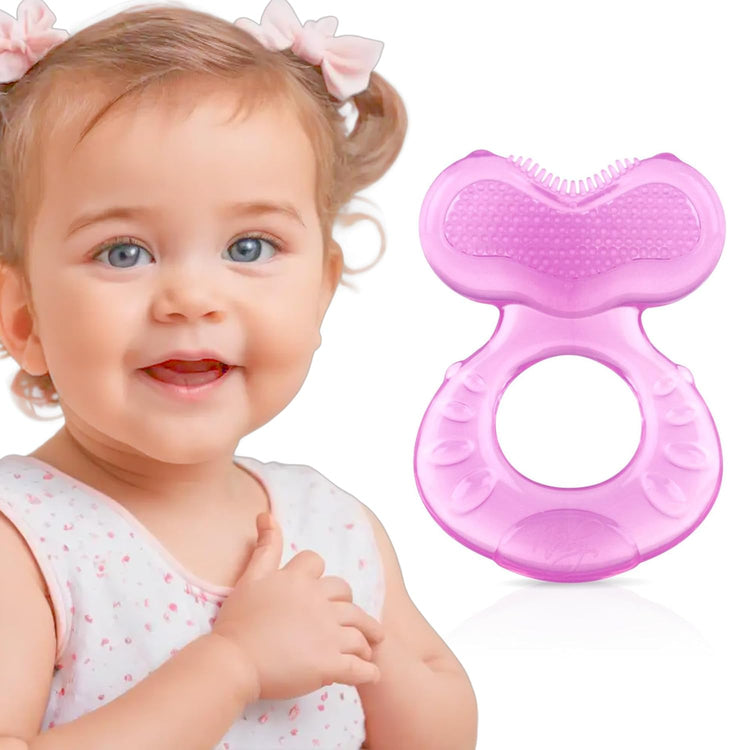 Nuby Silicone Teethe-eez Teether with Bristles, Includes Hygienic Case
