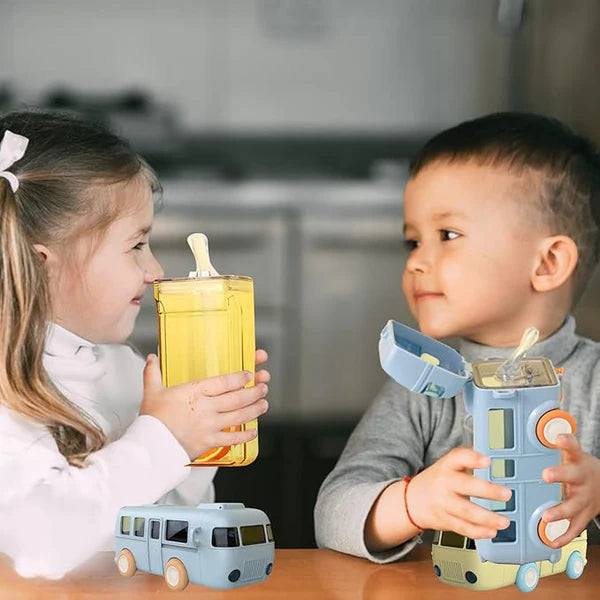 500ml Kids Water Bottles with Straw and Shoulder Strap