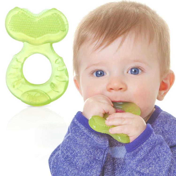 Nuby Silicone Teethe-eez Teether with Bristles, Includes Hygienic Case