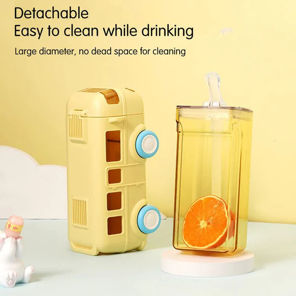 500ml Kids Water Bottles with Straw and Shoulder Strap
